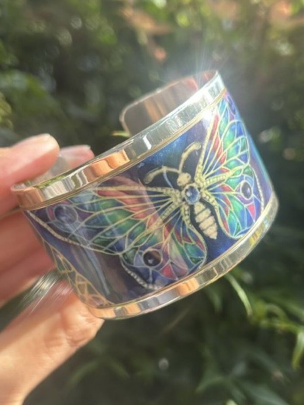 BRIGHTON Collectible “Pop Appeal” BUTTERFLY Silver Enamel Cuff BRACELET - Picture 6 of 11